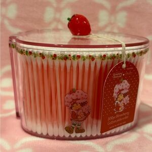 Strawberry Shortcake Theme Pink Cotton Swab Jar
